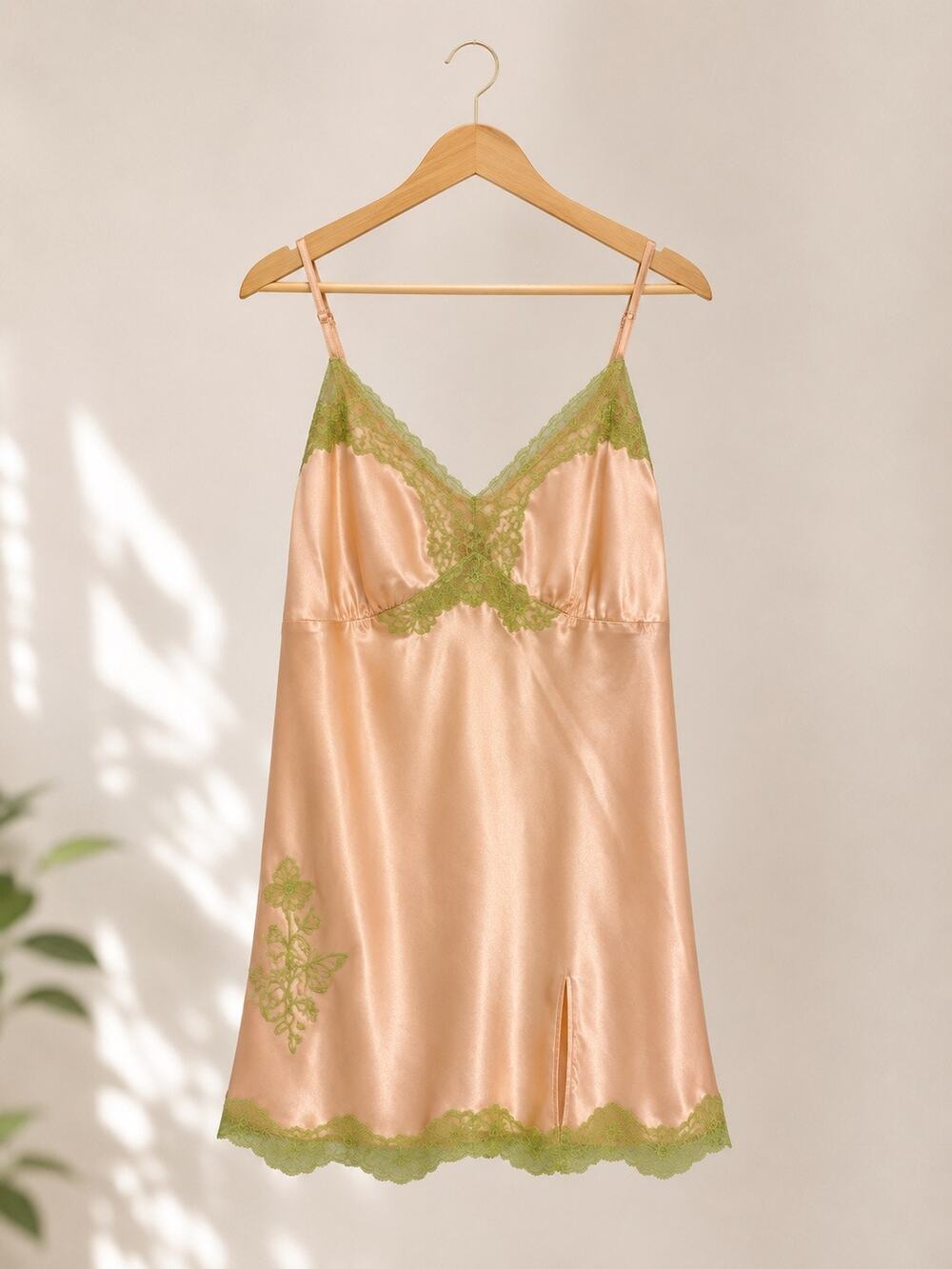 Gold Hawk Peach Nectar 100% Silk Two Tone Camisole Top with Butterfly